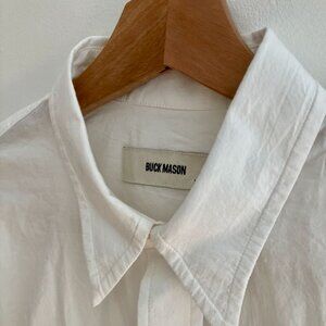 Buck Mason Mens Shirt White Cotton Long Sleeve